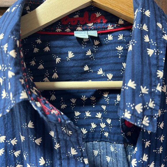 Boden Blouse Womens US14R Blue Long Sleeve patterned Button Down / LIke new - Picture 4 of 5